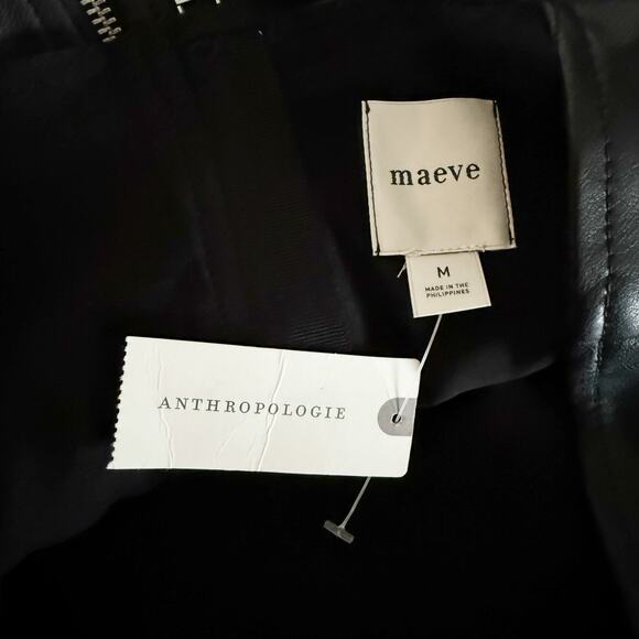 MAEVE x ANTHROPOLOGIE | Sleeveless Faux Vegan Leather Mini Shift Dress | Medium - Picture 6 of 7